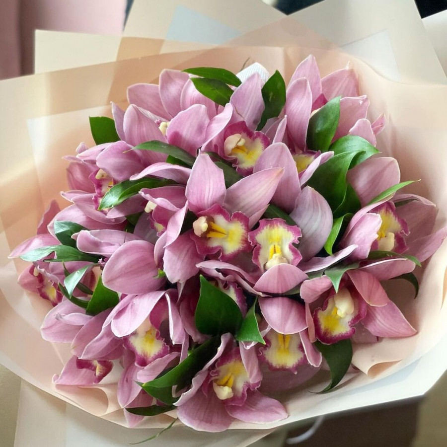 Букет с розовой орхидеей - фото 4